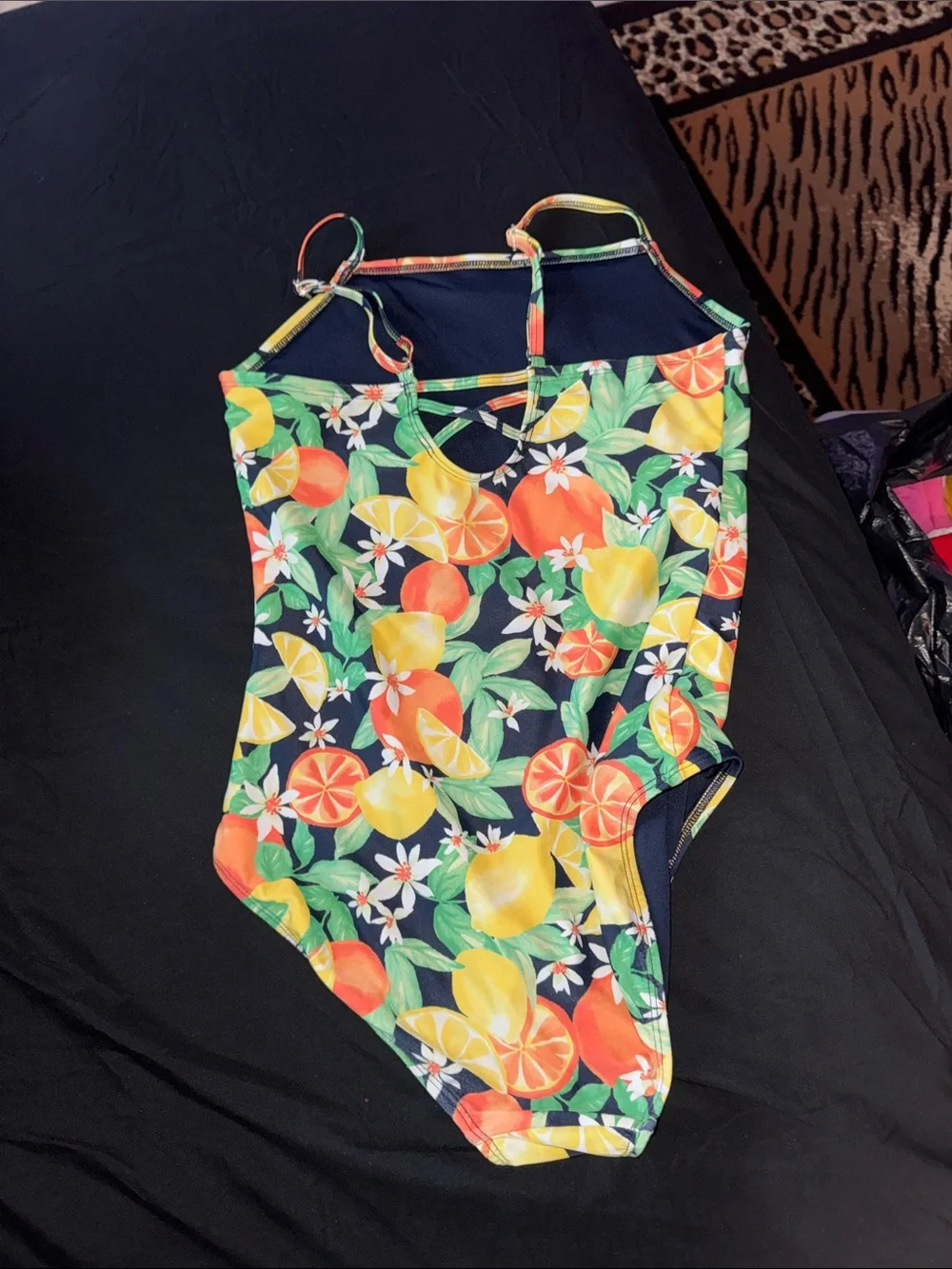 Old Navy Kids Citrus One-Piece Swimsuit - Yellow, Orange, Green